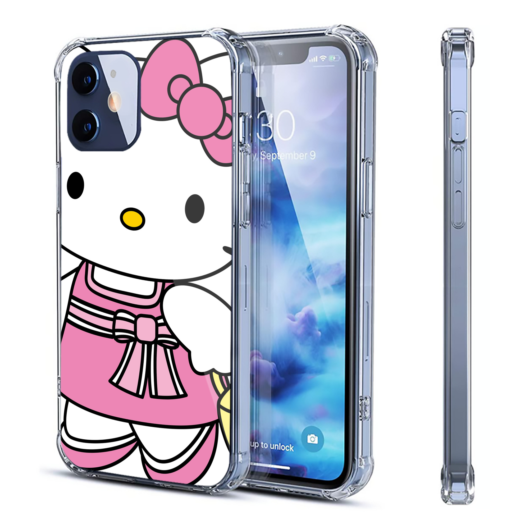 （画像用） Hello Kitty ハローキティ 【iPhone 12シリーズ対応】透明スマホケース（クリアソフトケース）